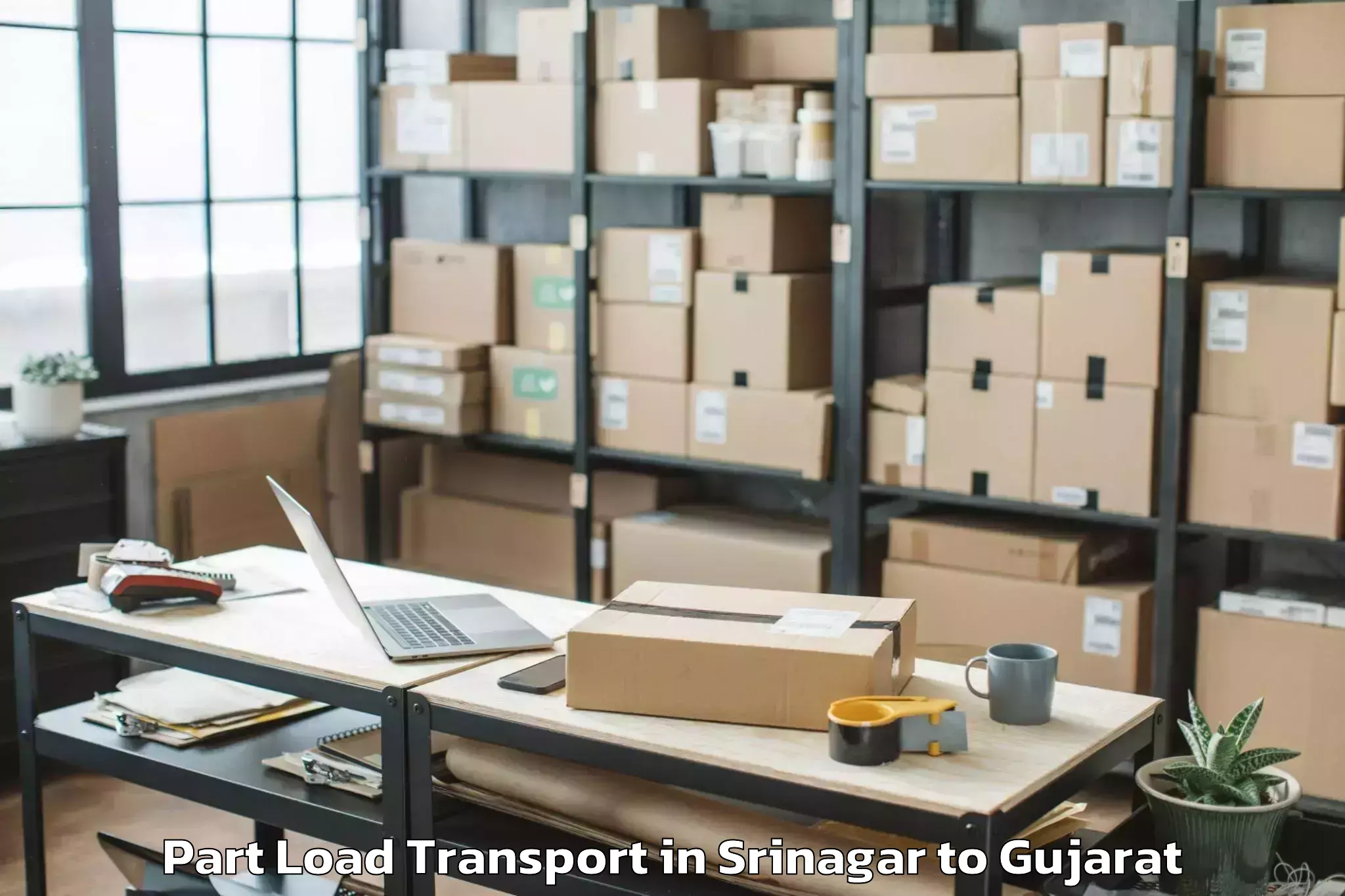 Leading Srinagar to Ahmadabad City Part Load Transport Provider